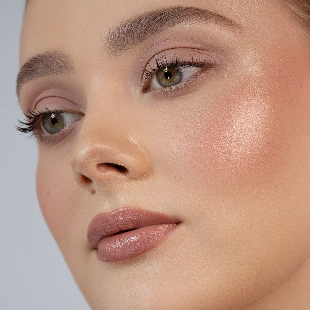 Natasha Denona Mini Rose Cheek Duo cream blush and highlighter swatch