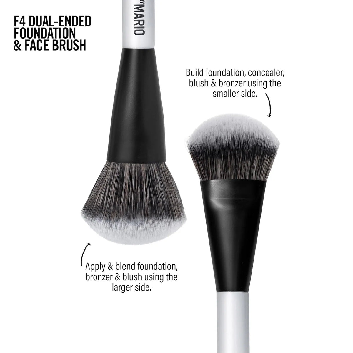 Makeup By Mario F4 Dual-Ended Foundation and Face Brush features