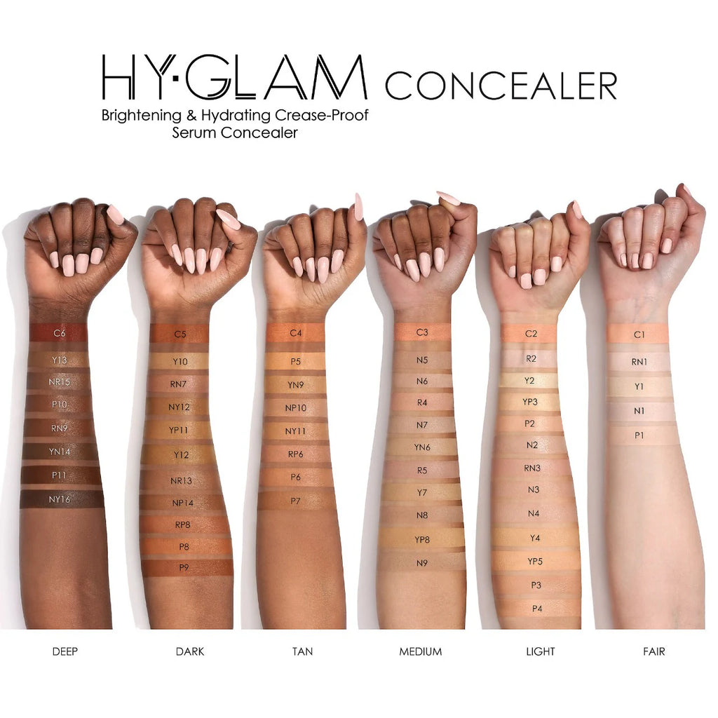 Natasha Denona Hy-Glam Concealer in YN6 Y4 swatches