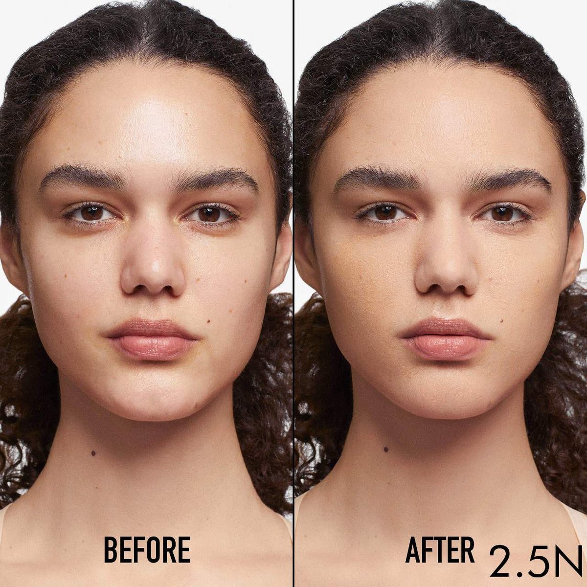 Dior Forever Skin Perfect Foundation Stick in 2.5N before after
